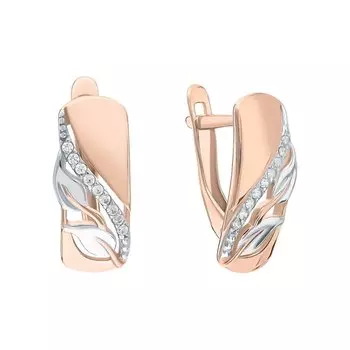 Золотые серьги с фианитами