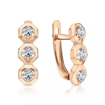 Золотые серьги с фианитами