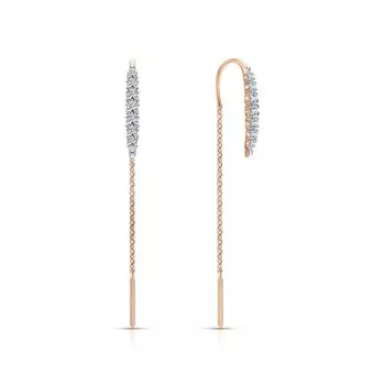 Золотые серьги с фианитами