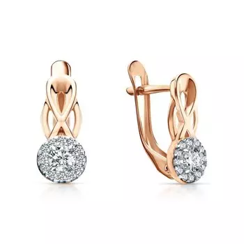 Золотые серьги с фианитами