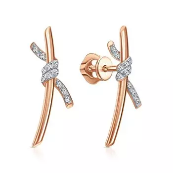 Золотые серьги с фианитами