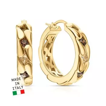 Золотые серьги с фианитами