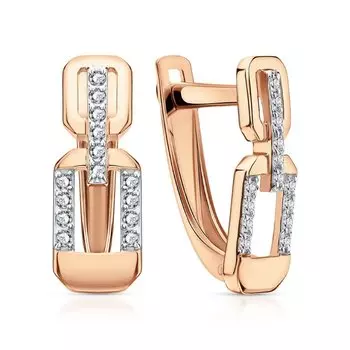 Золотые серьги с фианитами