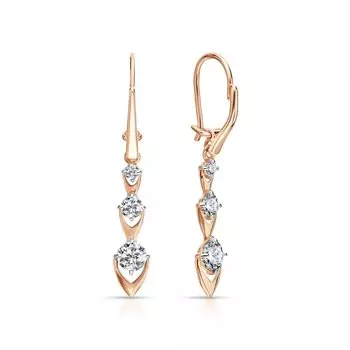 Золотые серьги с фианитами