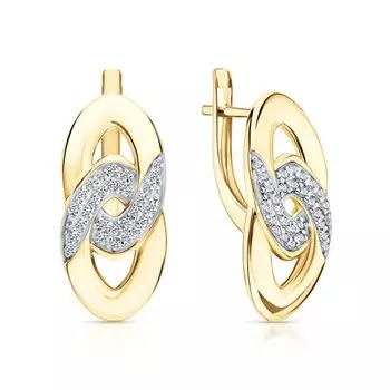 Золотые серьги с фианитами