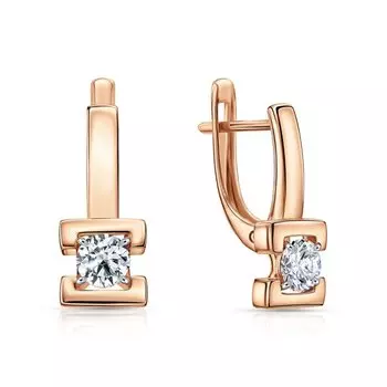 Золотые серьги с фианитами