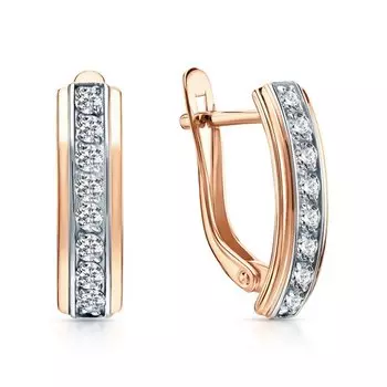 Золотые серьги с фианитами