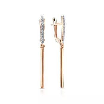 Золотые серьги с фианитами