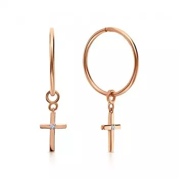 Золотые серьги с фианитами