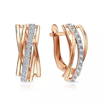 Золотые серьги с фианитами