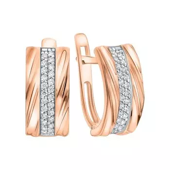 Золотые серьги с фианитами