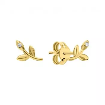 Золотые серьги с фианитами