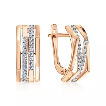 Золотые серьги с фианитами