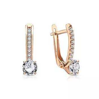 Золотые серьги с фианитами