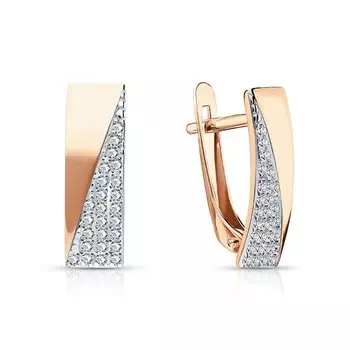 Золотые серьги с фианитами