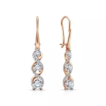 Золотые серьги с фианитами