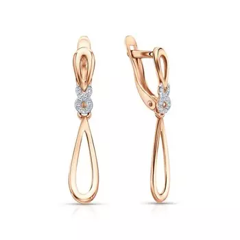 Золотые серьги с фианитами