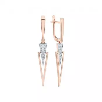 Золотые серьги с фианитами