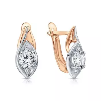 Золотые серьги с фианитами