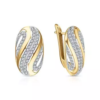 Золотые серьги с фианитами