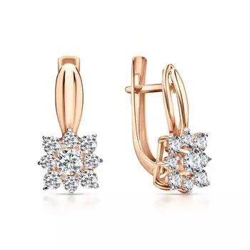 Золотые серьги с фианитами