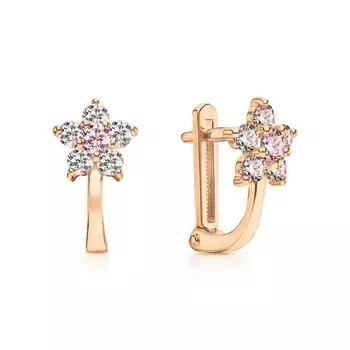 Золотые серьги с фианитами