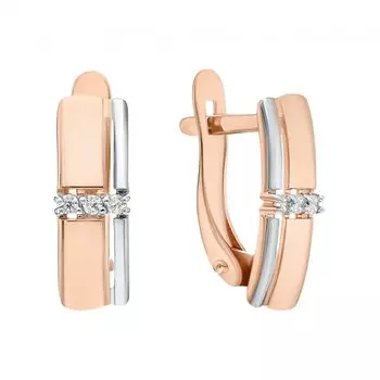 Золотые серьги с фианитами