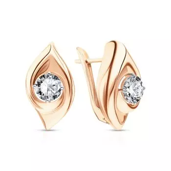 Золотые серьги с фианитами