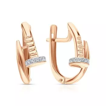 Золотые серьги с фианитами