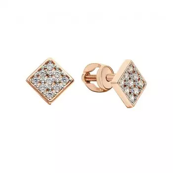 Золотые серьги с фианитами