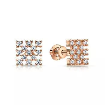 Золотые серьги с фианитами