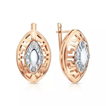 Золотые серьги с фианитами