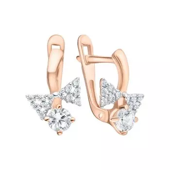 Золотые серьги с фианитами