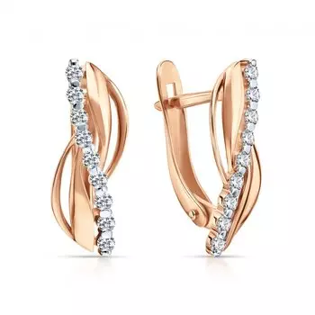 Золотые серьги с фианитами