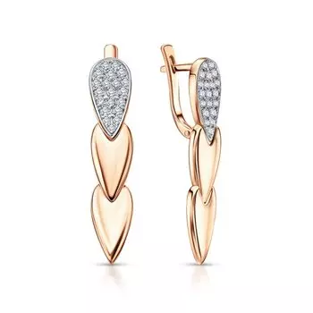 Золотые серьги с фианитами