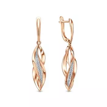 Золотые серьги с фианитами