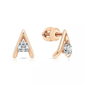 Золотые серьги с фианитами