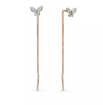 Золотые серьги с фианитами