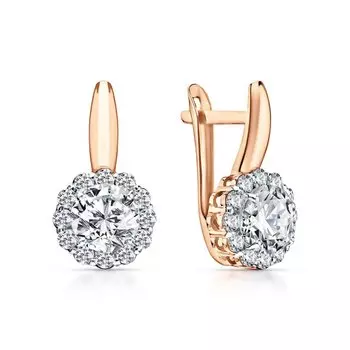 Золотые серьги с фианитами