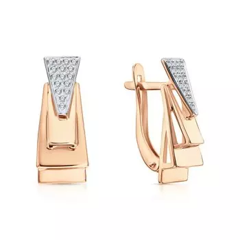 Золотые серьги с фианитами