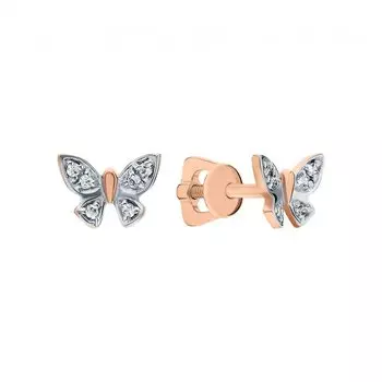 Золотые серьги с фианитами