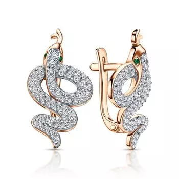 Золотые серьги с фианитами