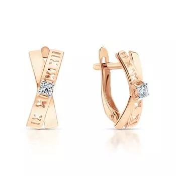 Золотые серьги с фианитами