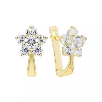 Золотые серьги с фианитами