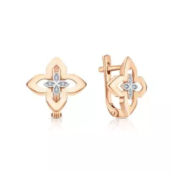 Золотые серьги с фианитами