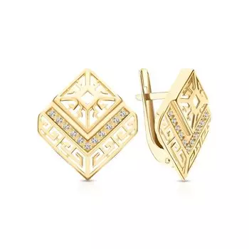 Золотые серьги с фианитами