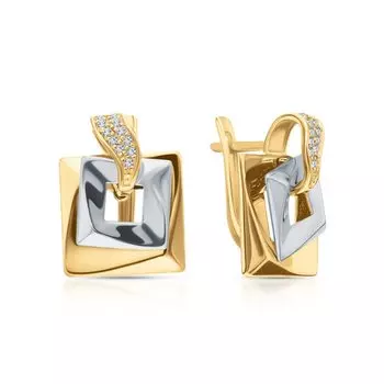 Золотые серьги с фианитами