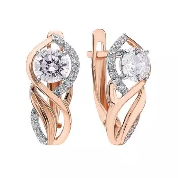 Золотые серьги с фианитами