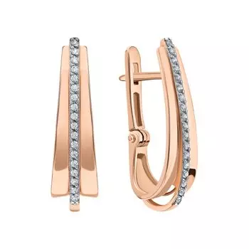 Золотые серьги с фианитами