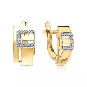 Золотые серьги с фианитами